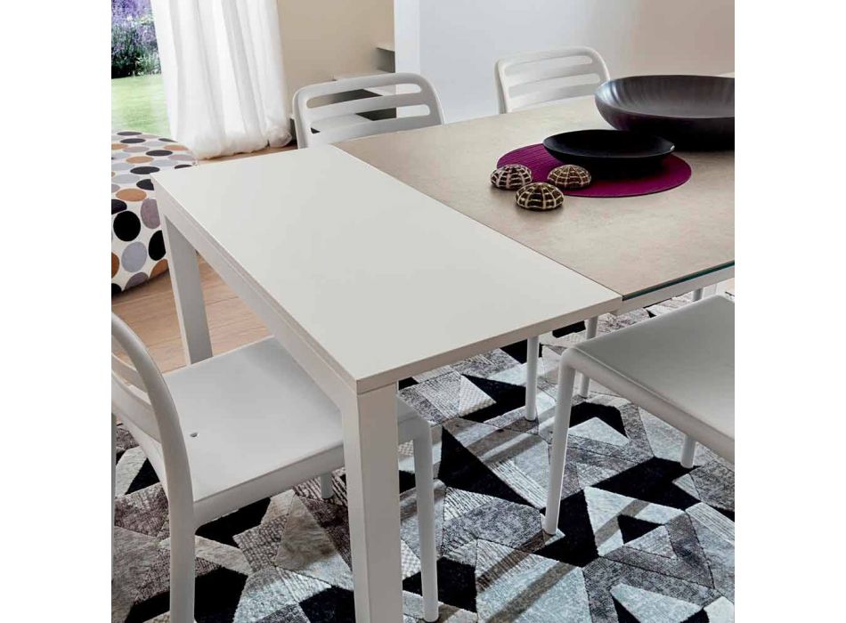 Uitschuifbare tafel tot 238 cm in Laminam en metaal Made in Italy - Remigio Viadurini