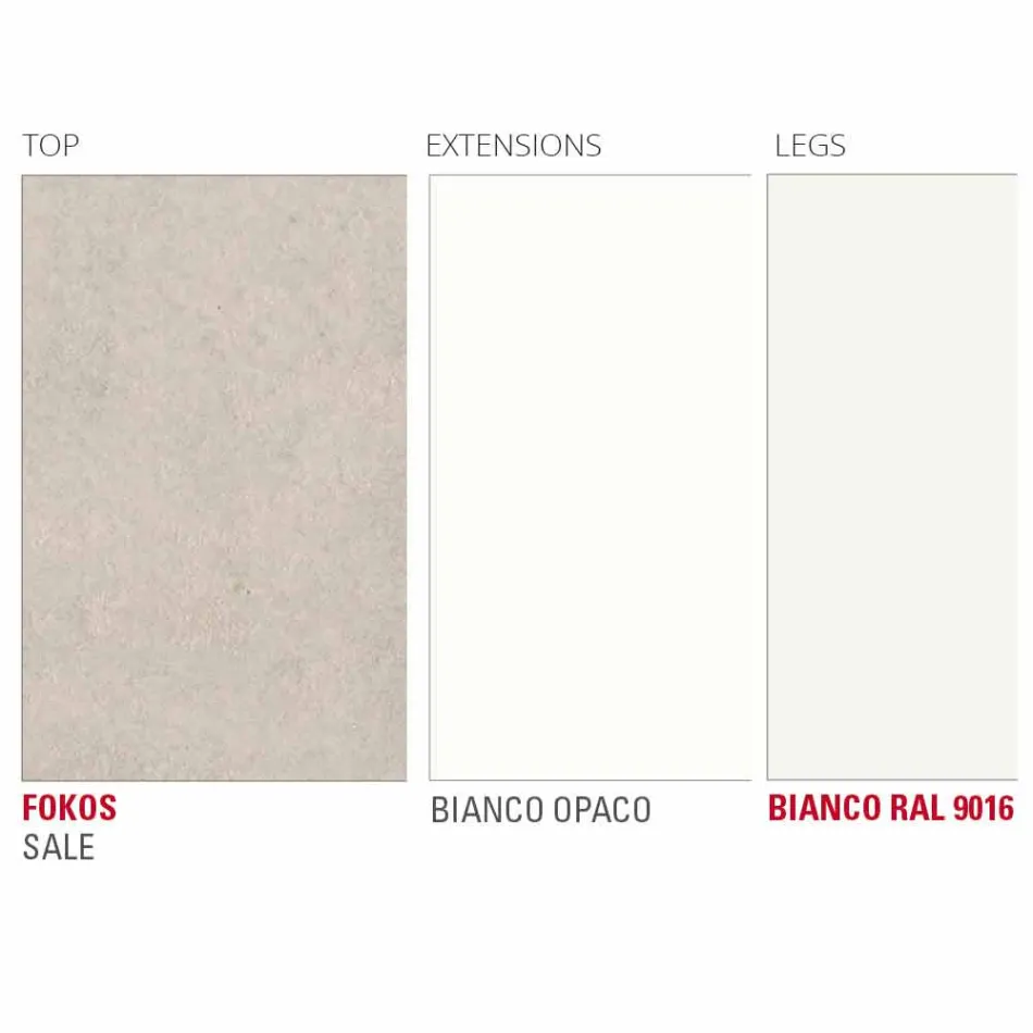 Uitschuifbare tafel tot 238 cm in Laminam en metaal Made in Italy - Remigio Viadurini