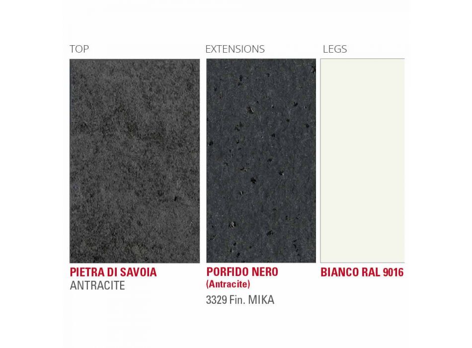 Uitschuifbare tafel tot 238 cm in Laminam en metaal Made in Italy - Remigio Viadurini