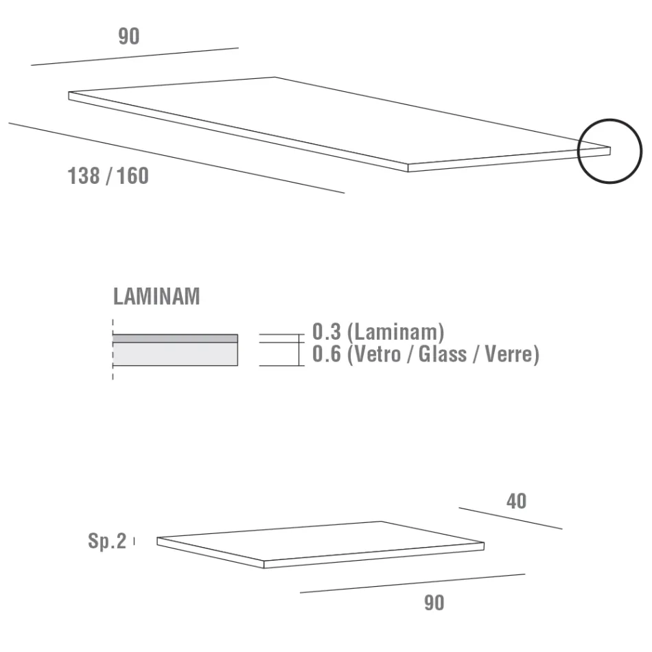 Uitschuifbare tafel tot 240 cm met Laminam blad Made in Italy - Maltees Viadurini