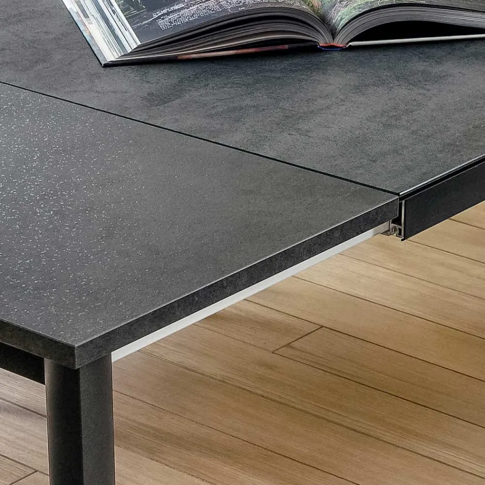 Uitschuifbare tafel tot 240 cm met Laminam blad Made in Italy - Maltees Viadurini