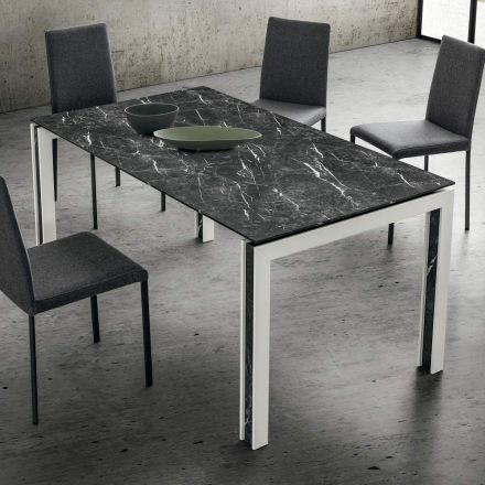 Uitschuifbare tafel tot 240 cm design in hout en HPL Made in Italy - Polo Viadurini