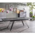 Uitschuifbare tafel tot 240 cm in keramiek en metaal - Boeket