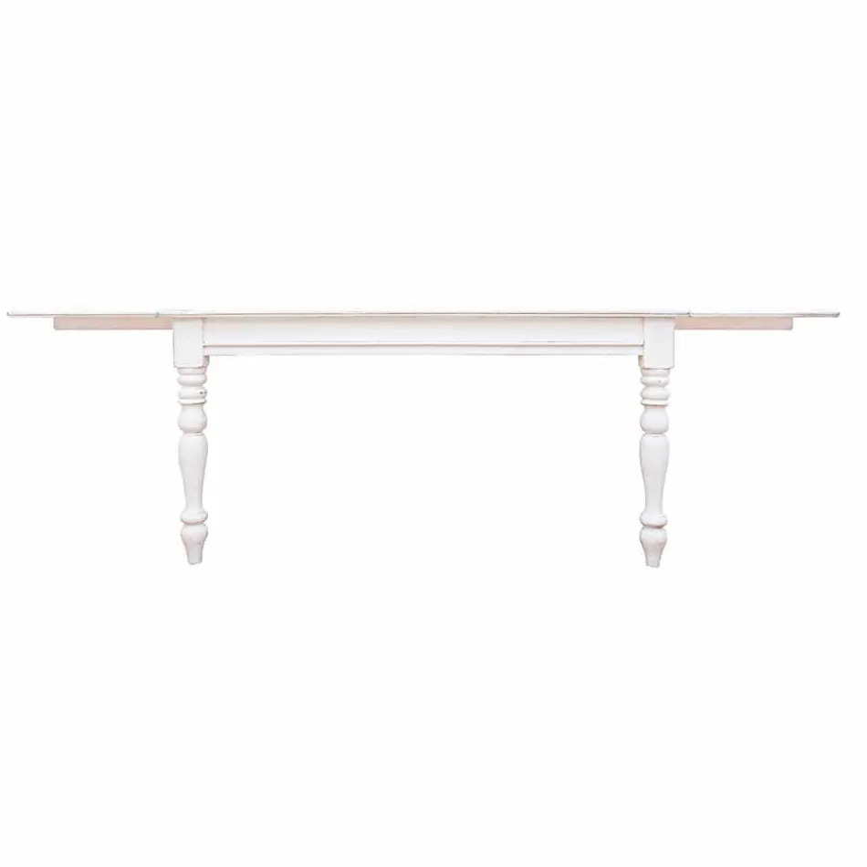 Uitschuifbare tafel tot 240 cm in mangohout en Mdf Homemotion - Tongo Viadurini