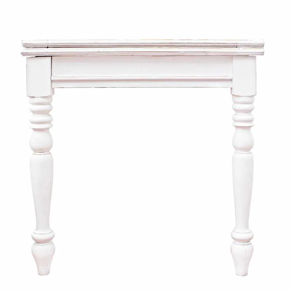 Uitschuifbare tafel tot 240 cm in mangohout en Mdf Homemotion - Tongo Viadurini