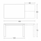 Uitschuifbare tafel tot 250 cm met glazen blad Made in Italy - Pitagora Viadurini