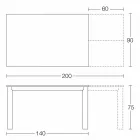 Uitschuifbare tafel tot 250 cm met glazen blad Made in Italy - Pitagora Viadurini