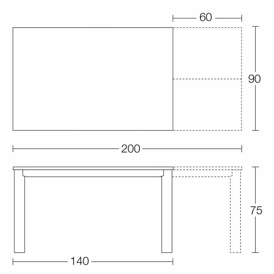 Uitschuifbare tafel tot 250 cm met glazen blad Made in Italy - Pitagora Viadurini