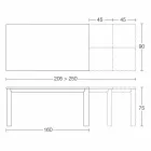 Uitschuifbare tafel tot 250 cm met glazen blad Made in Italy - Pitagora Viadurini