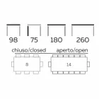Uitschuifbare tafel tot 260 cm in steengoed, marmer en hout Made in Italy - Malita Viadurini