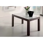 Uitschuifbare tafel tot 270 cm in glas en essenhout Made in Italy - Homer Viadurini