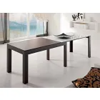 Uitschuifbare tafel tot 270 cm in glas en essenhout Made in Italy - Homer Viadurini