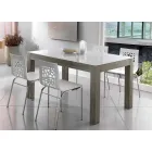 Uitschuifbare tafel tot 270 cm in glas en essenhout Made in Italy - Homer Viadurini