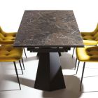 Uitschuifbare tafel tot 280 cm in staal en mat keramisch glas - Viterbo Viadurini