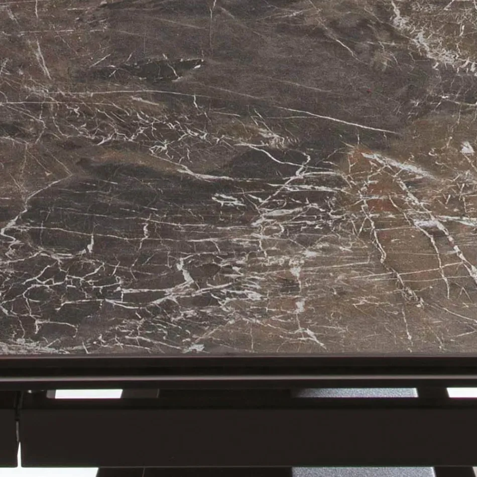 Uitschuifbare tafel tot 280 cm in staal en mat keramisch glas - Viterbo Viadurini