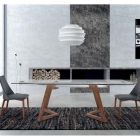 Uitschuifbare tafel tot 280 cm in glas en gefineerd hout – Eugrafo Viadurini