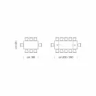 Uitschuifbare tafel tot 280 cm in glas en gefineerd hout – Eugrafo Viadurini