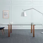 Uitschuifbare tafel tot 280 cm in transparant glas gemaakt in Italië - Sopot Viadurini