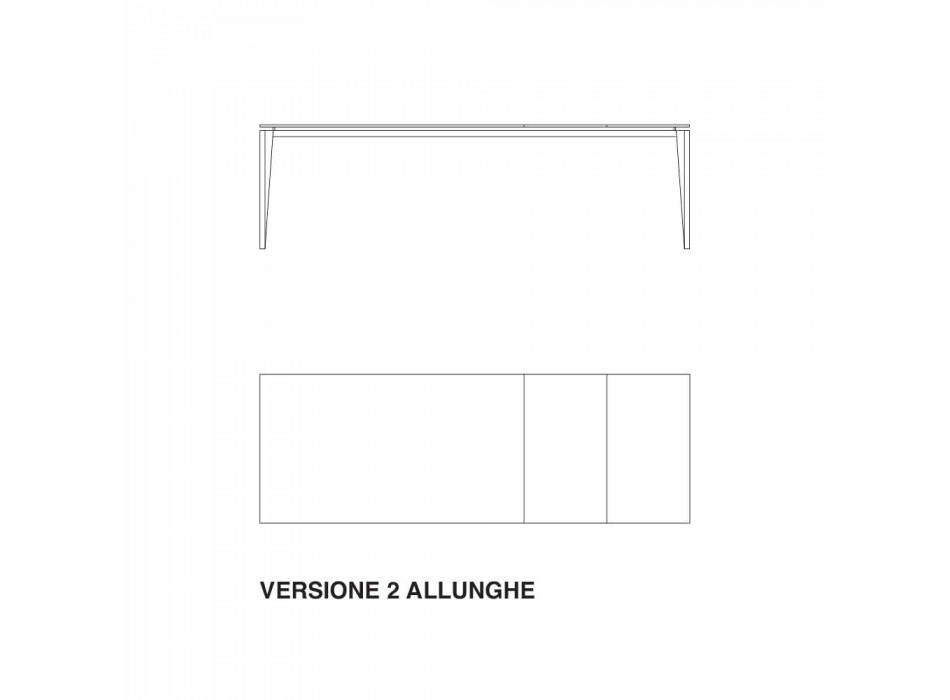 Uitschuifbare tafel tot 290 cm in glaskeramiek Made in Italy - Polonio Viadurini