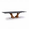 Uitschuifbare tafel tot 294 cm met blad in Gres Made in Italy - Monique
