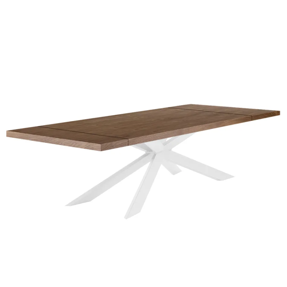 Uitschuifbare tafel tot 300 cm met gefineerd blad Made in Italy - Grotta Viadurini