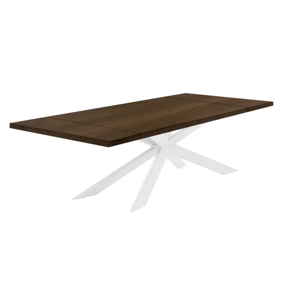 Uitschuifbare tafel tot 300 cm met gefineerd blad Made in Italy - Grotta Viadurini