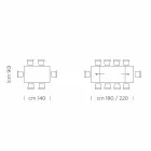 Uitschuifbare tafel tot 300 cm in Fenix en staal Made in Italy - Settimmio Viadurini