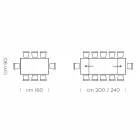 Uitschuifbare tafel tot 300 cm in Fenix en staal Made in Italy - Settimmio Viadurini