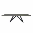 Uitschuifbare tafel tot 300 cm in Fenix en staal Made in Italy - Settimmio Viadurini