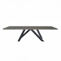 Uitschuifbare tafel tot 300 cm in Fenix en staal Made in Italy - Settimmio