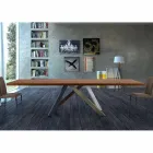 Uitschuifbare tafel tot 300 cm in hout en staal Made in Italy - Settimmio Viadurini