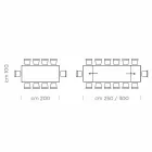 Uitschuifbare tafel tot 300 cm in hout en staal Made in Italy - Settimmio Viadurini