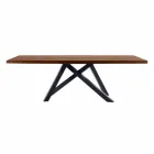 Uitschuifbare tafel tot 300 cm in hout en staal Made in Italy - Settimmio Viadurini