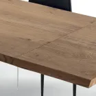 Uitschuifbare tafel tot 300 cm in gefineerd hout en glas - Scheur Viadurini
