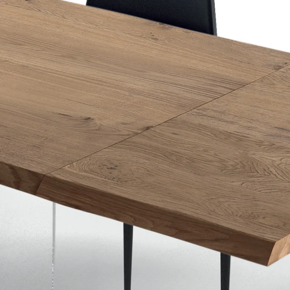 Uitschuifbare tafel tot 300 cm in gefineerd hout en glas - Scheur Viadurini
