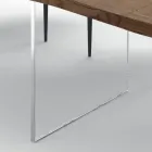 Uitschuifbare tafel tot 300 cm in gefineerd hout en glas - Scheur Viadurini