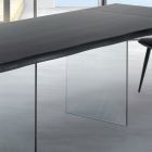 Uitschuifbare tafel tot 300 cm in gefineerd hout en glas - Scheur Viadurini
