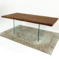 Uitschuifbare tafel tot 300 cm in Venereed Wood and Glass - Strappo