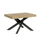 Uitschuifbare tafel tot 440 cm in antraciet ijzer en hout Made in Italy - Graffo Viadurini