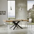Uitschuifbare tafel tot 440 cm in antraciet ijzer en hout Made in Italy - Graffo Viadurini