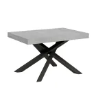 Uitschuifbare tafel tot 440 cm in antraciet ijzer en hout Made in Italy - Graffo Viadurini