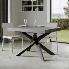 Uitschuifbare tafel tot 440 cm in antraciet ijzer en hout Made in Italy - Graffo Viadurini