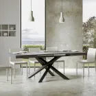 Uitschuifbare tafel tot 440 cm in antraciet ijzer en hout Made in Italy - Graffo Viadurini