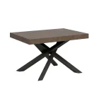 Uitschuifbare tafel tot 440 cm in antraciet ijzer en hout Made in Italy - Graffo Viadurini
