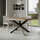 Uitschuifbare tafel tot 440 cm in antraciet ijzer en hout Made in Italy - Graffo Viadurini