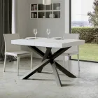 Uitschuifbare tafel tot 440 cm in antraciet ijzer en hout Made in Italy - Graffo Viadurini
