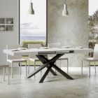 Uitschuifbare tafel tot 440 cm in antraciet ijzer en hout Made in Italy - Graffo Viadurini