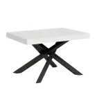 Uitschuifbare tafel tot 440 cm in antraciet ijzer en hout Made in Italy - Graffo Viadurini