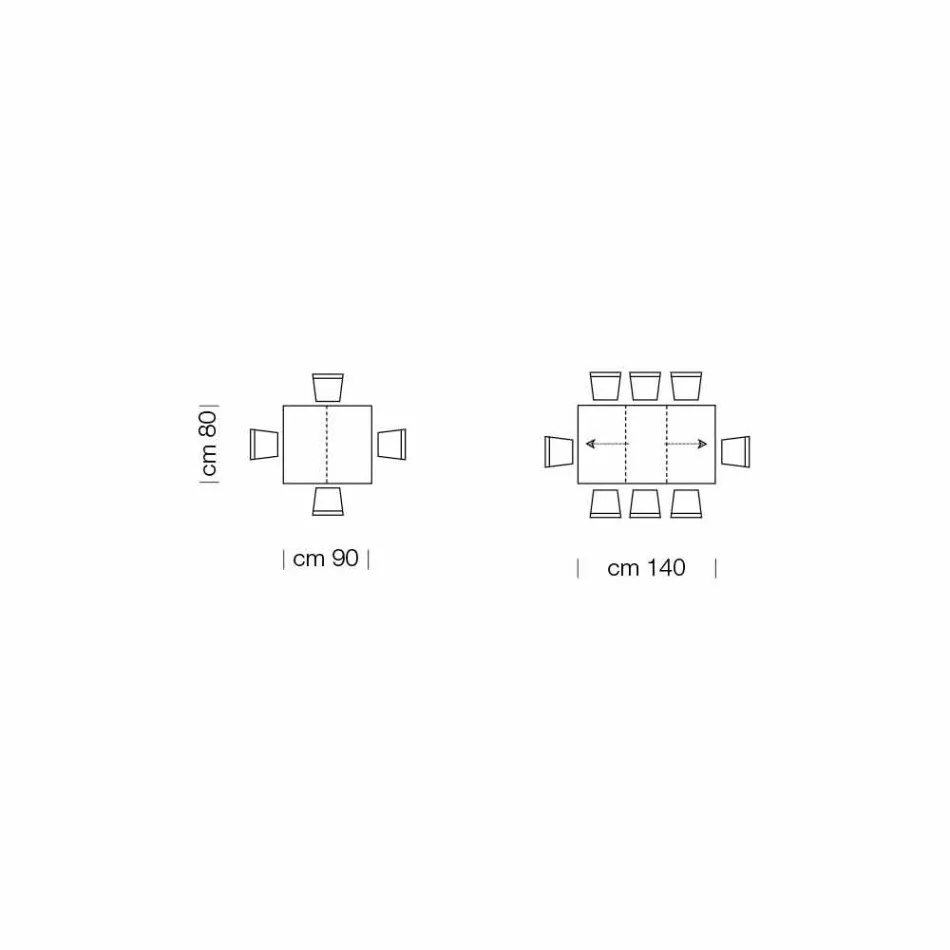 Uitschuifbare tafel tot 470 cm van Made in Italy gefineerd hout – Gordito Viadurini