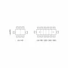 Uitschuifbare tafel tot 470 cm van Made in Italy gefineerd hout – Gordito Viadurini